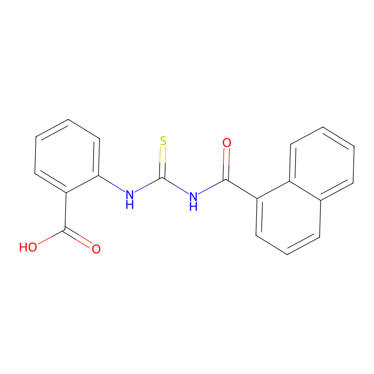 2-{[(1-Naphthoylamino)carbonothioyl]amino}benzoic acid molecular structure, CAS 433972-06-6