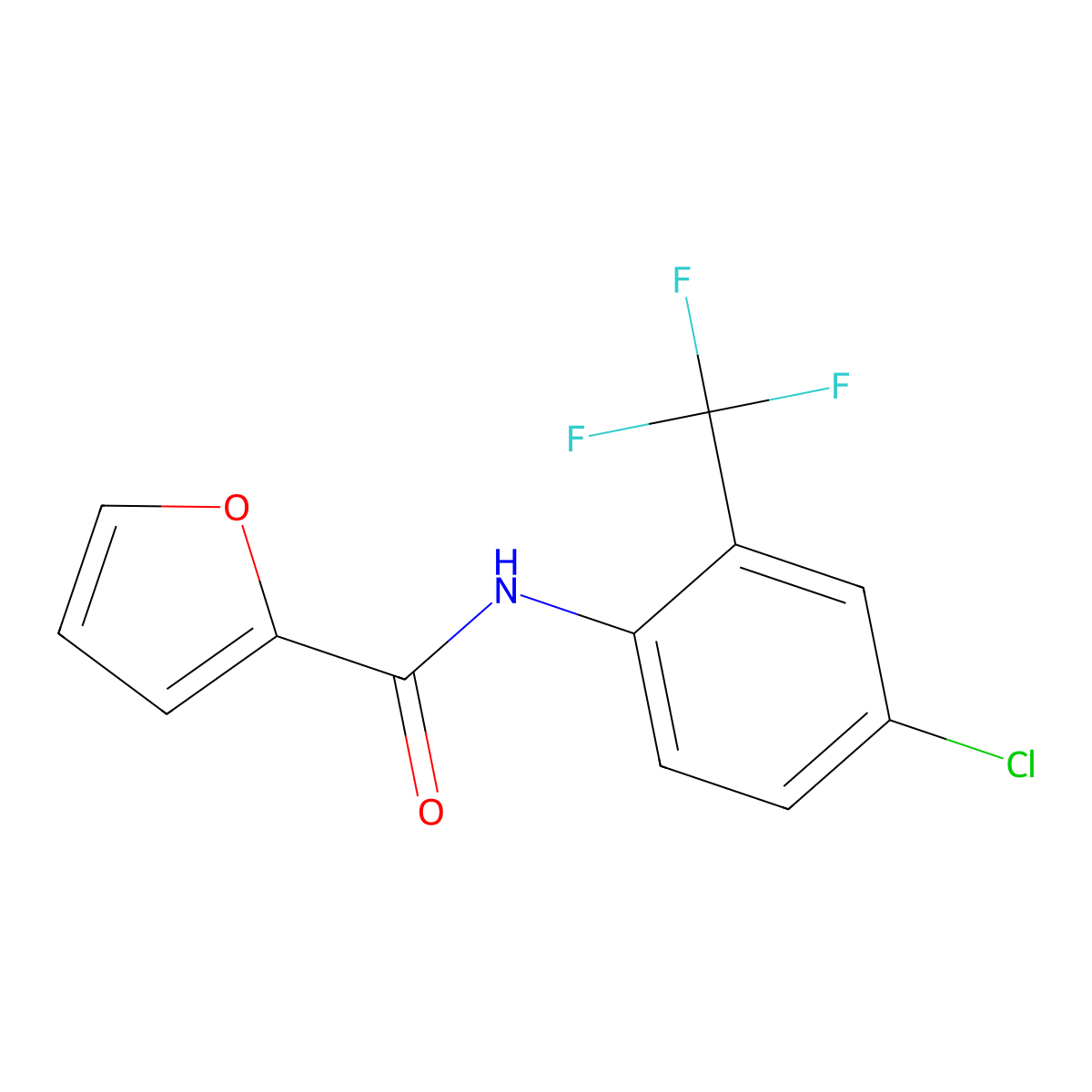 N-[4-chloro-2-(trifluoromethyl)phenyl]-2-furamide molecular structure, CAS 433972-12-4