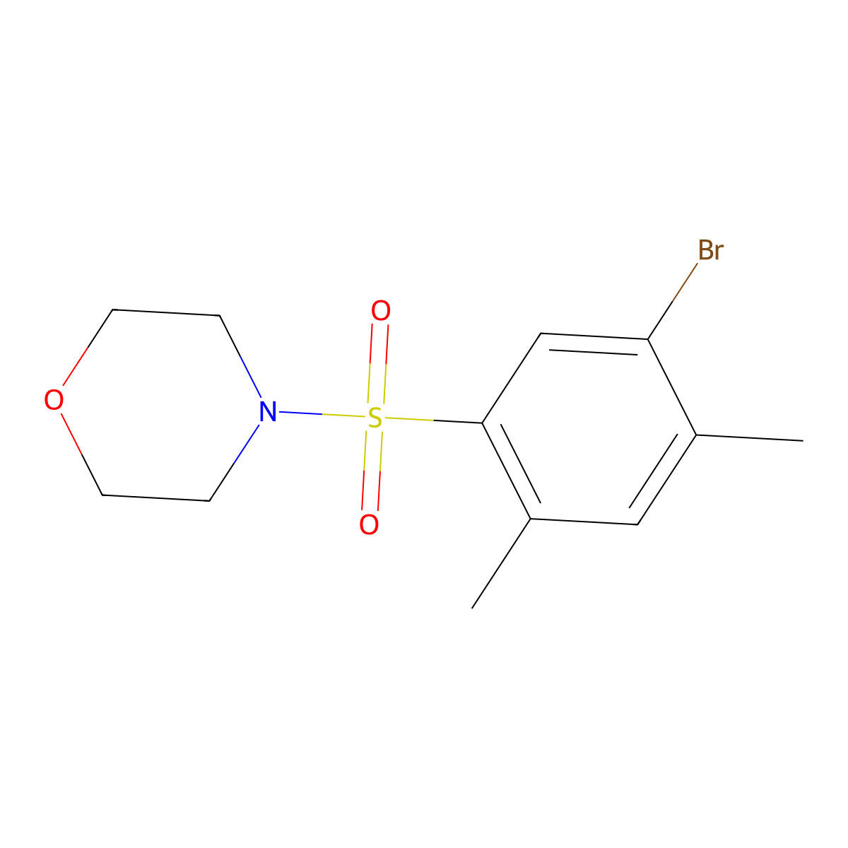 4-(5-Bromo-2,4-dimethylphenyl)sulfonylmorpholine molecular structure, CAS 433972-13-5