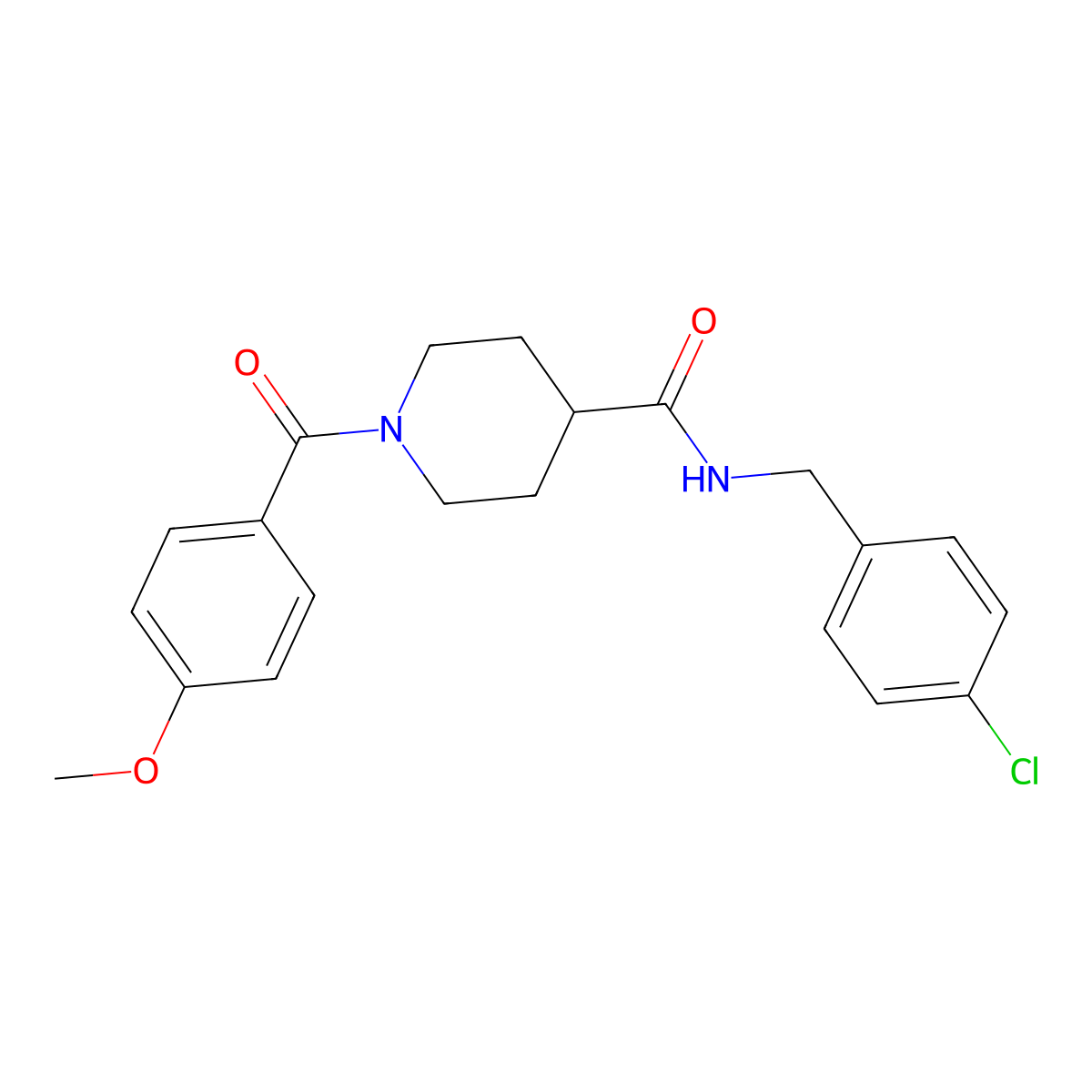 N-[(4-chlorophenyl)methyl]-1-(4-methoxybenzoyl)piperidine-4-carboxamide molecular structure, CAS 433972-35-1