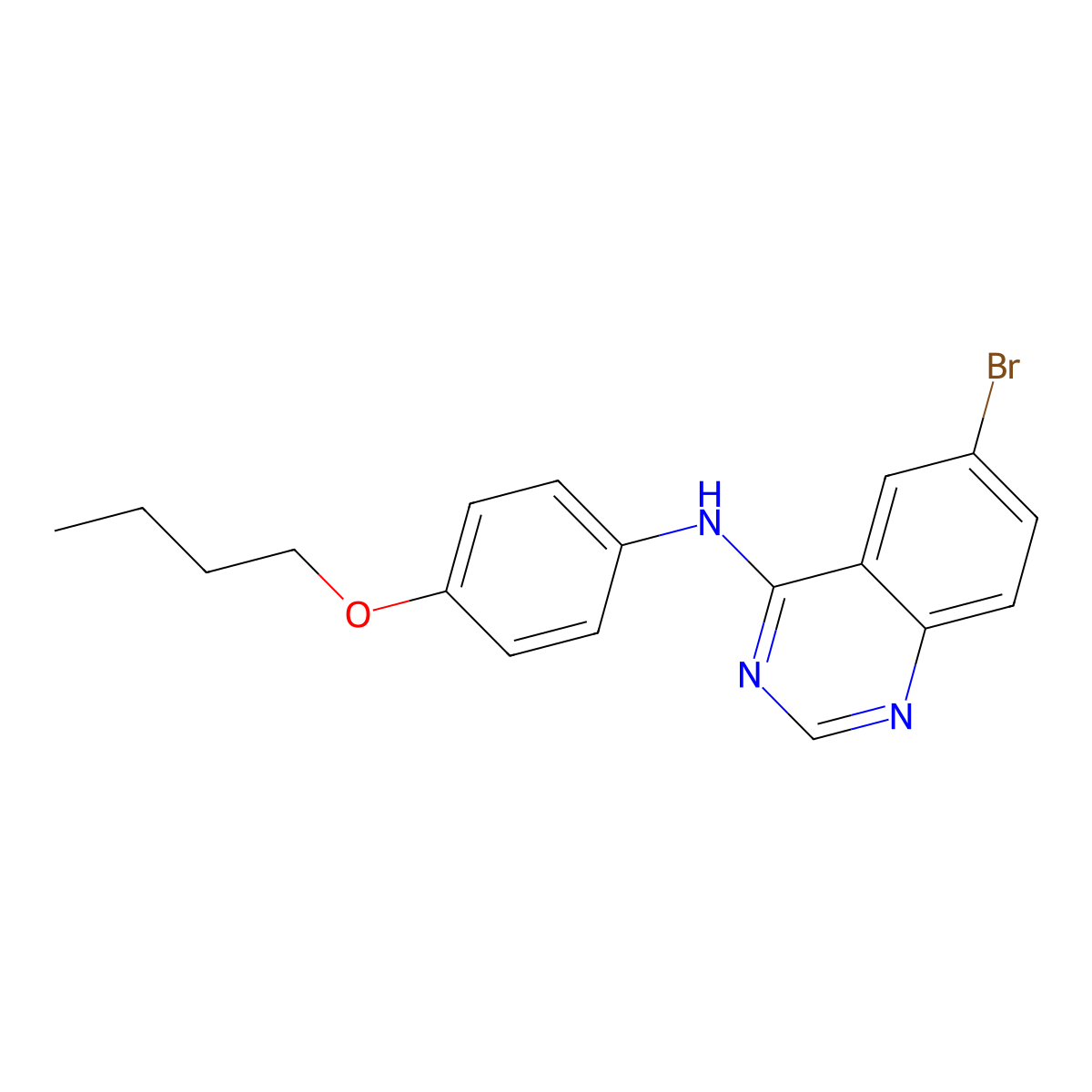6-bromo-N-(4-butoxyphenyl)quinazolin-4-amine molecular structure, CAS 433972-41-9