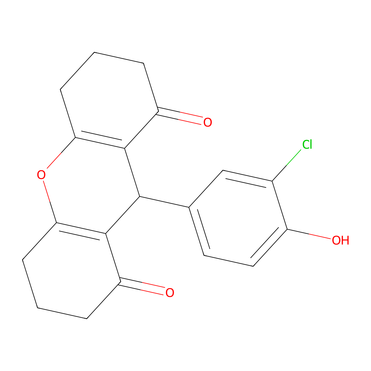 9-(3-chloro-4-hydroxyphenyl)-3,4,5,6,7,9-hexahydro-2H-xanthene-1,8-dione molecular structure, CAS 433972-42-0