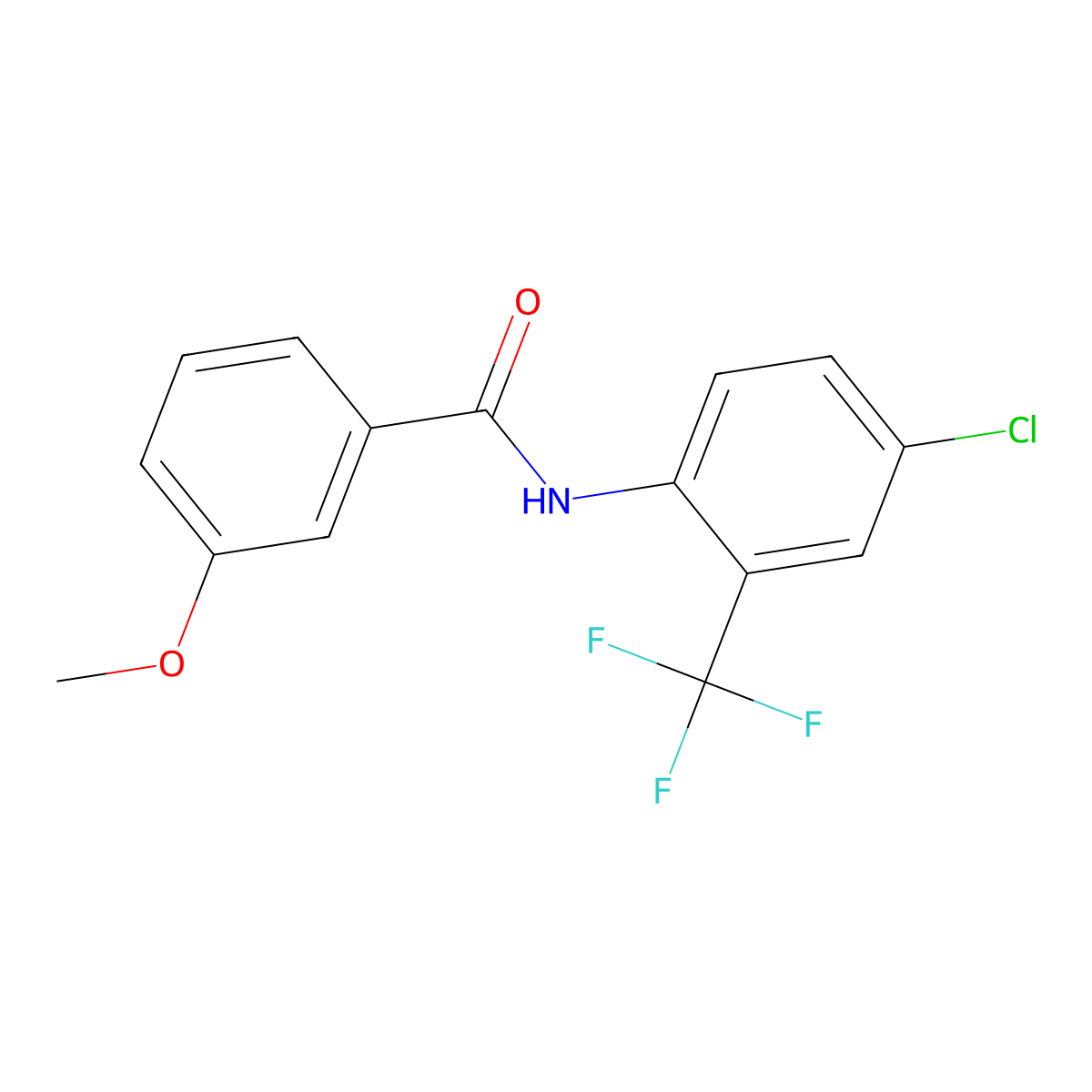 N-[4-chloro-2-(trifluoromethyl)phenyl]-3-methoxybenzamide molecular structure, CAS 433972-66-8