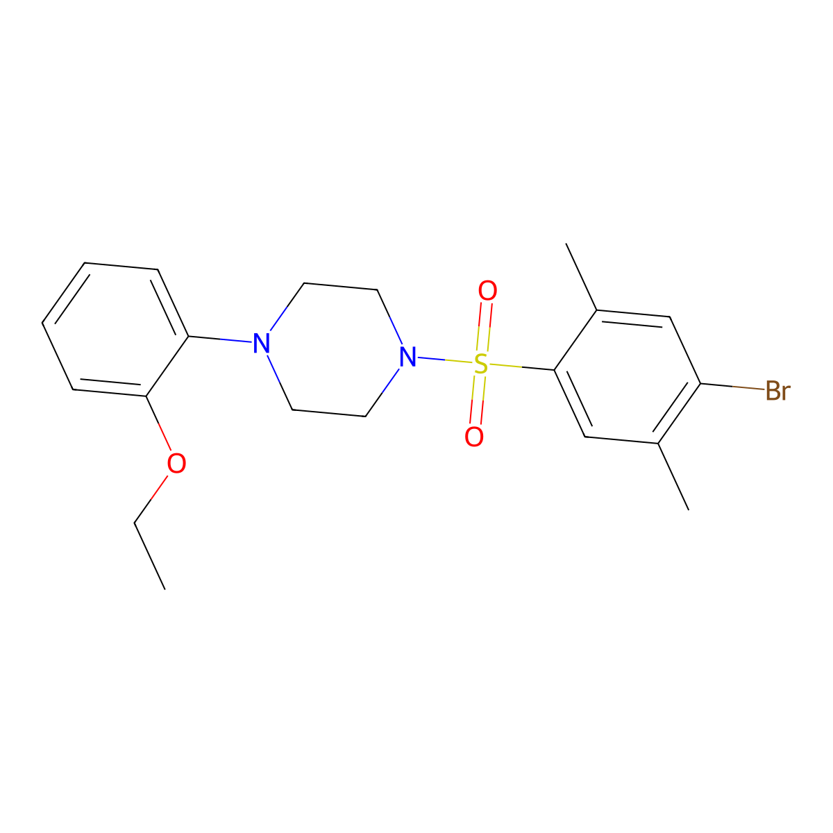 1-(4-Bromo-2,5-dimethylbenzenesulfonyl)-4-(2-ethoxyphenyl)piperazine molecular structure, CAS 433972-75-9