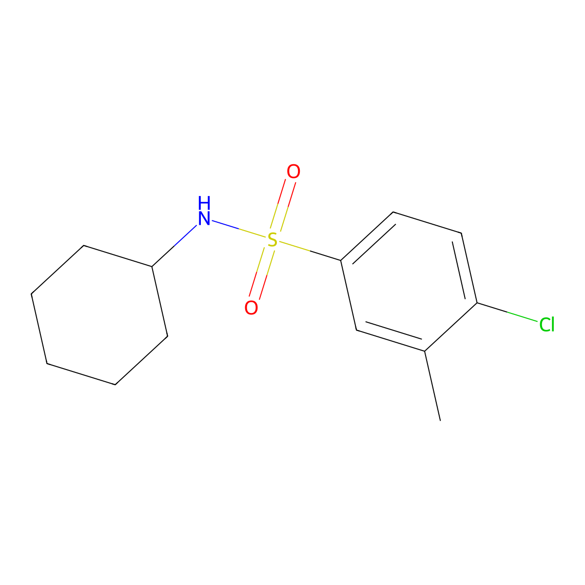 [(4-Chloro-3-methylphenyl)sulfonyl]cyclohexylamine molecular structure, CAS 433972-80-6
