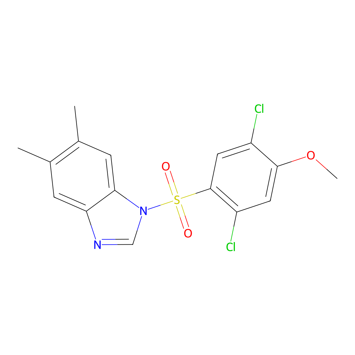 1-(2,5-dichloro-4-methoxybenzenesulfonyl)-5,6-dimethyl-1H-1,3-benzodiazole molecular structure, CAS 433972-84-0
