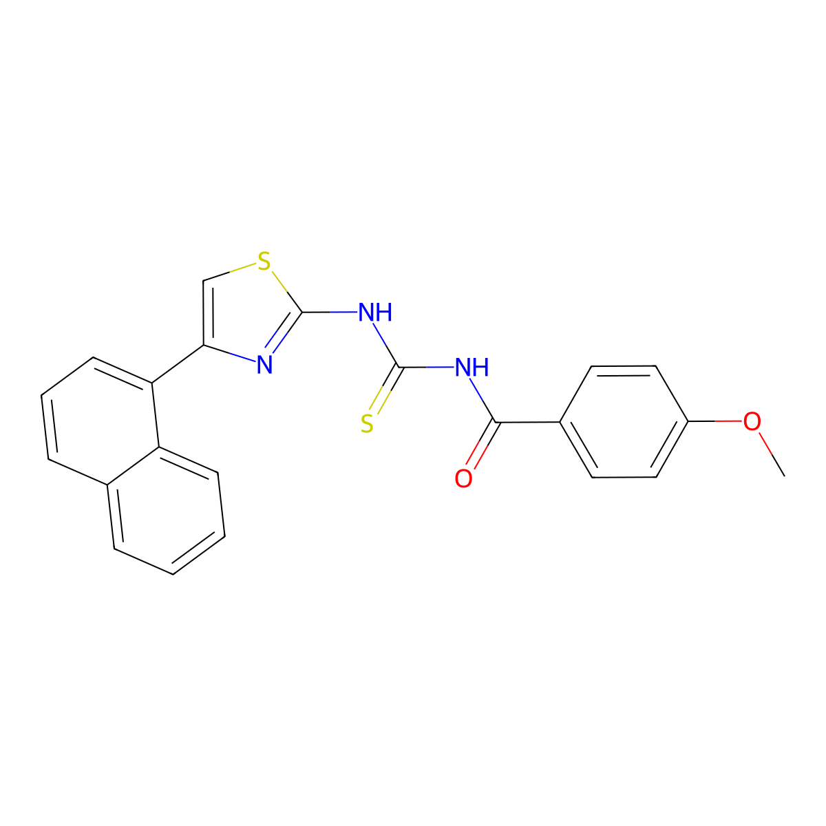 4-methoxy-N-[(4-naphthalen-1-yl-1,3-thiazol-2-yl)carbamothioyl]benzamide molecular structure, CAS 433972-90-8