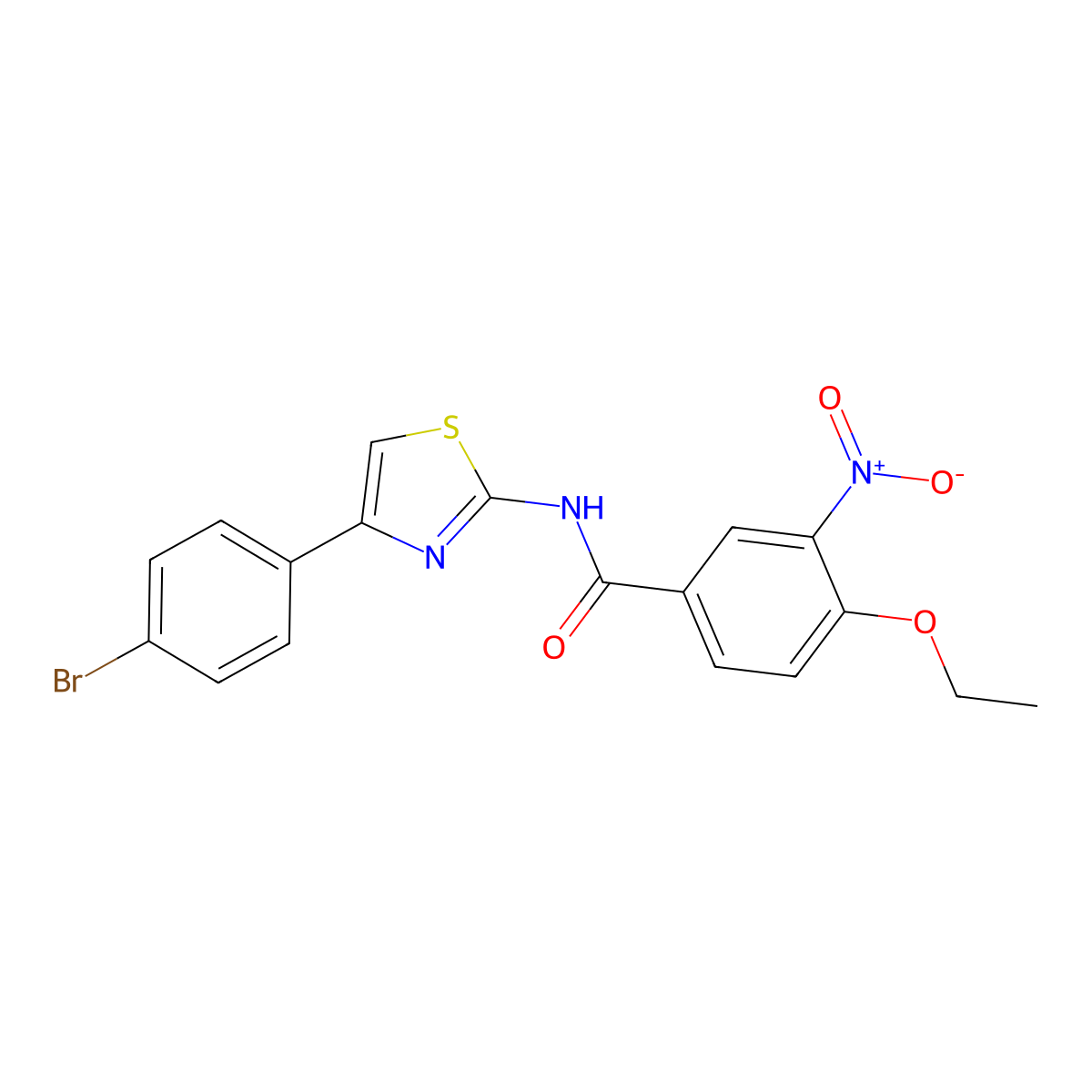N-[4-(4-bromophenyl)-1,3-thiazol-2-yl]-4-ethoxy-3-nitrobenzamide molecular structure, CAS 433972-92-0