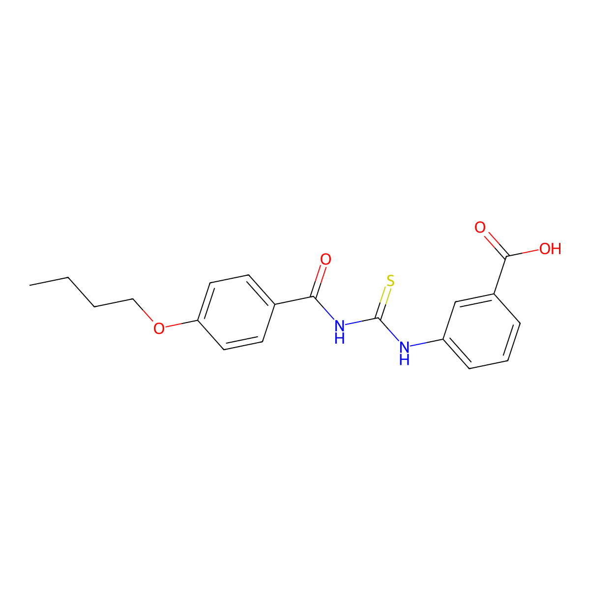 3-({[(4-Butoxyphenyl)carbonyl]carbamothioyl}amino)benzoic acid molecular structure, CAS 433973-02-5