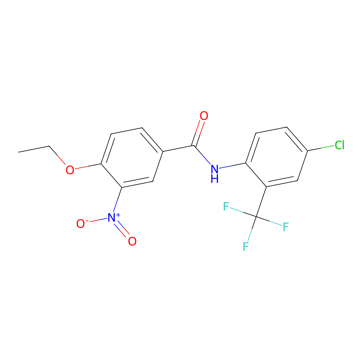 N-[4-chloro-2-(trifluoromethyl)phenyl]-4-ethoxy-3-nitrobenzamide molecular structure, CAS 433973-03-6