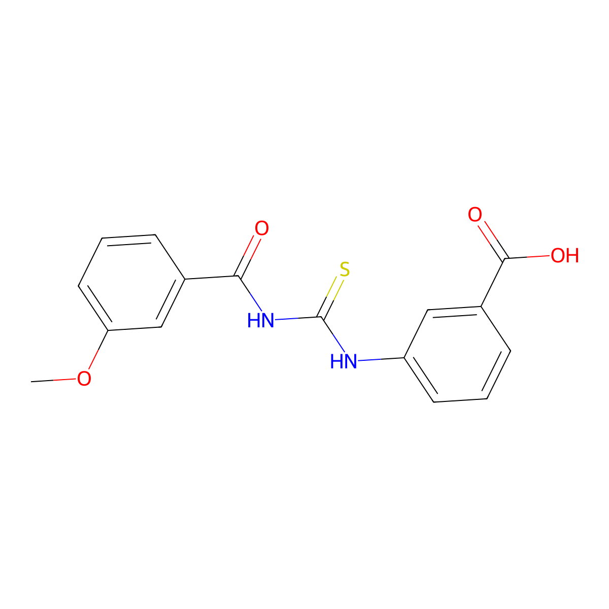 3-({[(3-Methoxyphenyl)carbonyl]carbamothioyl}amino)benzoic acid molecular structure, CAS 433973-04-7