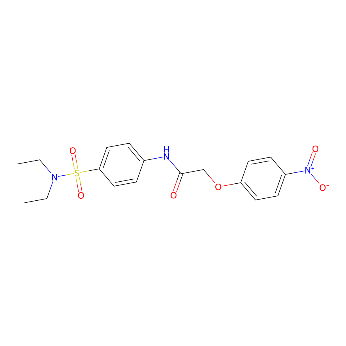 N-[4-(diethylsulfamoyl)phenyl]-2-(4-nitrophenoxy)acetamide molecular structure, CAS 433973-09-2