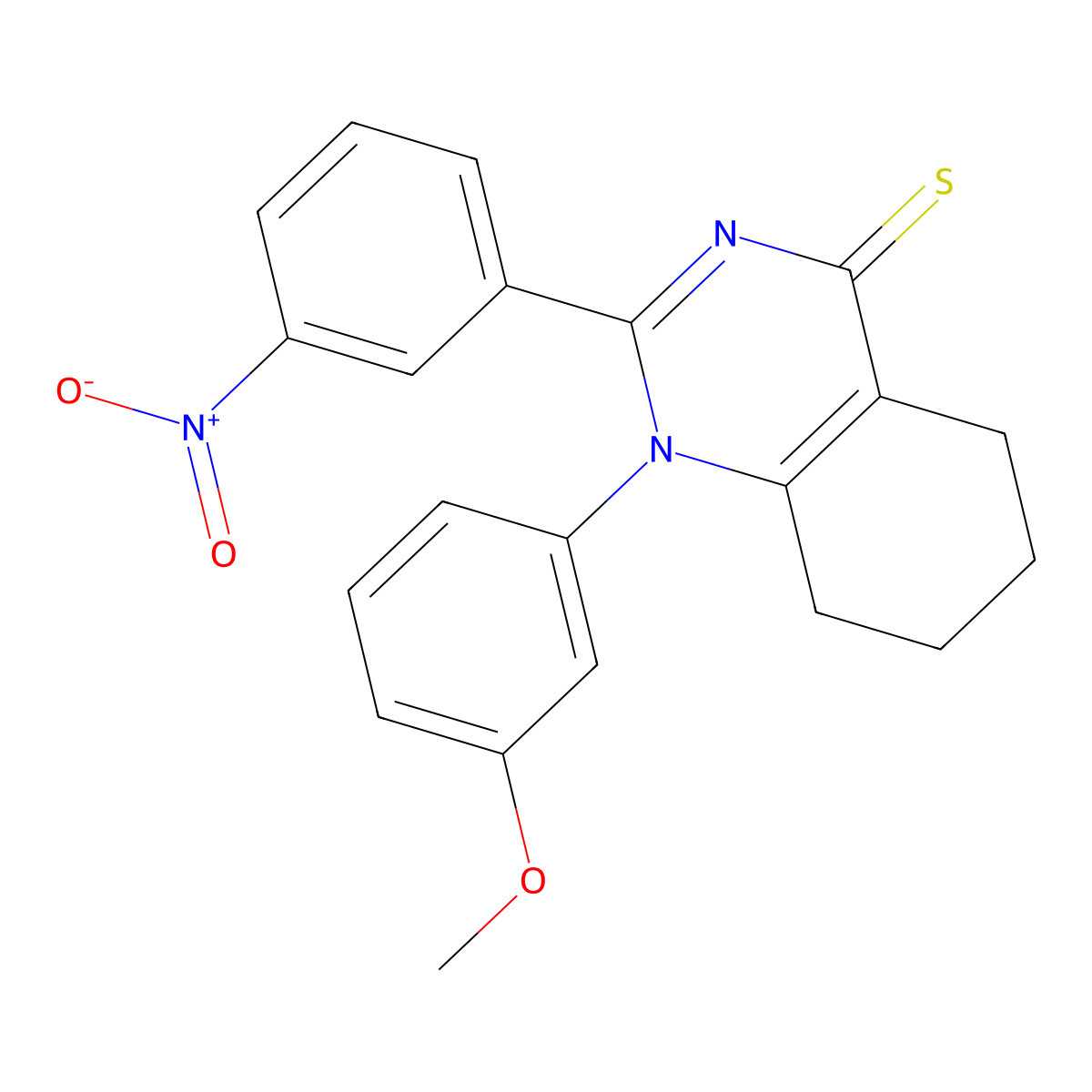 1-(3-Methoxyphenyl)-2-(3-nitrophenyl)-5,6,7,8-tetrahydroquinazoline-4-thione molecular structure, CAS 433973-15-0
