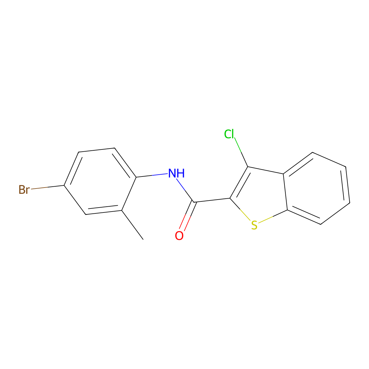 N-(4-bromo-2-methylphenyl)-3-chloro-1-benzothiophene-2-carboxamide molecular structure, CAS 433973-18-3