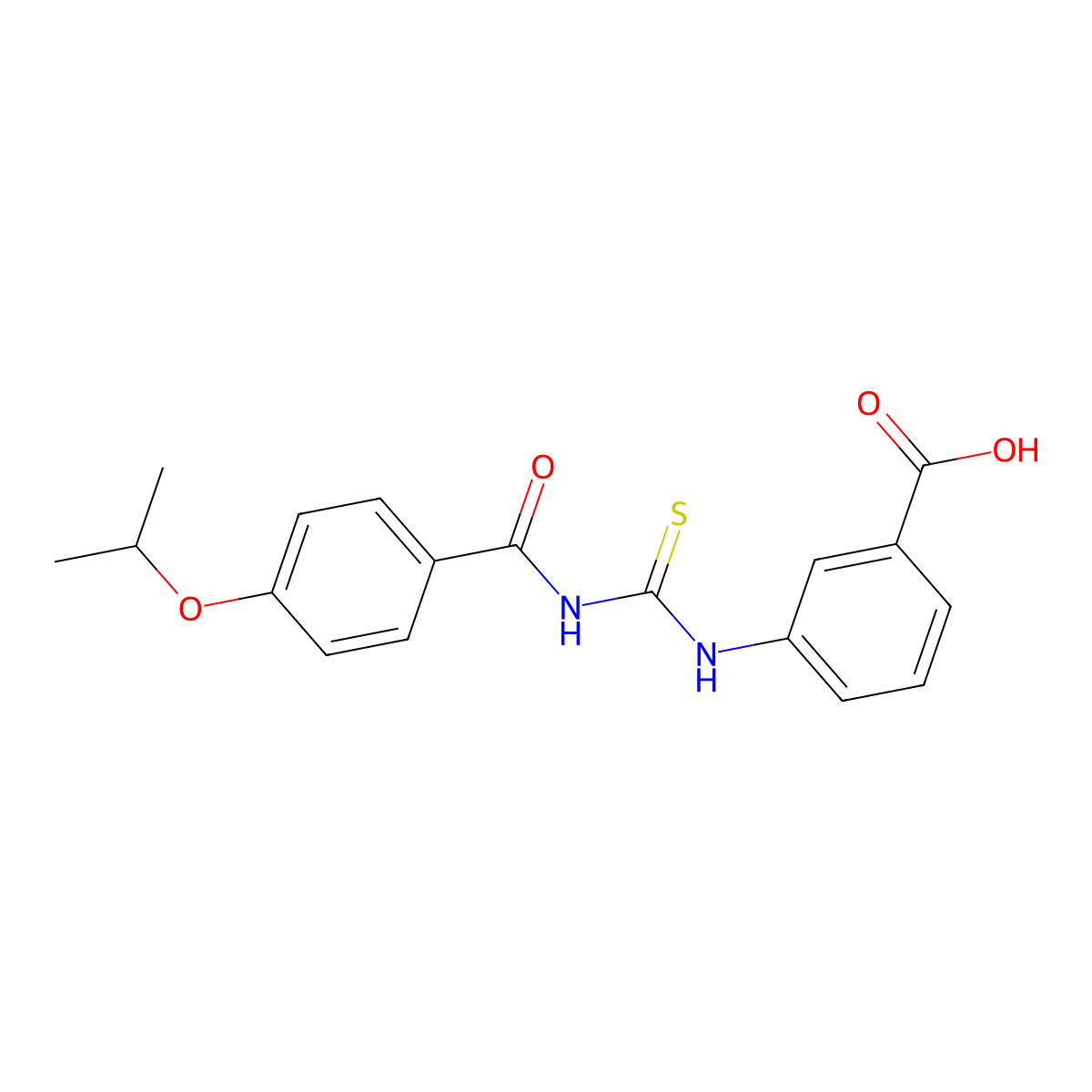 3-[({[4-(Propan-2-yloxy)phenyl]carbonyl}carbamothioyl)amino]benzoic acid molecular structure, CAS 433973-26-3