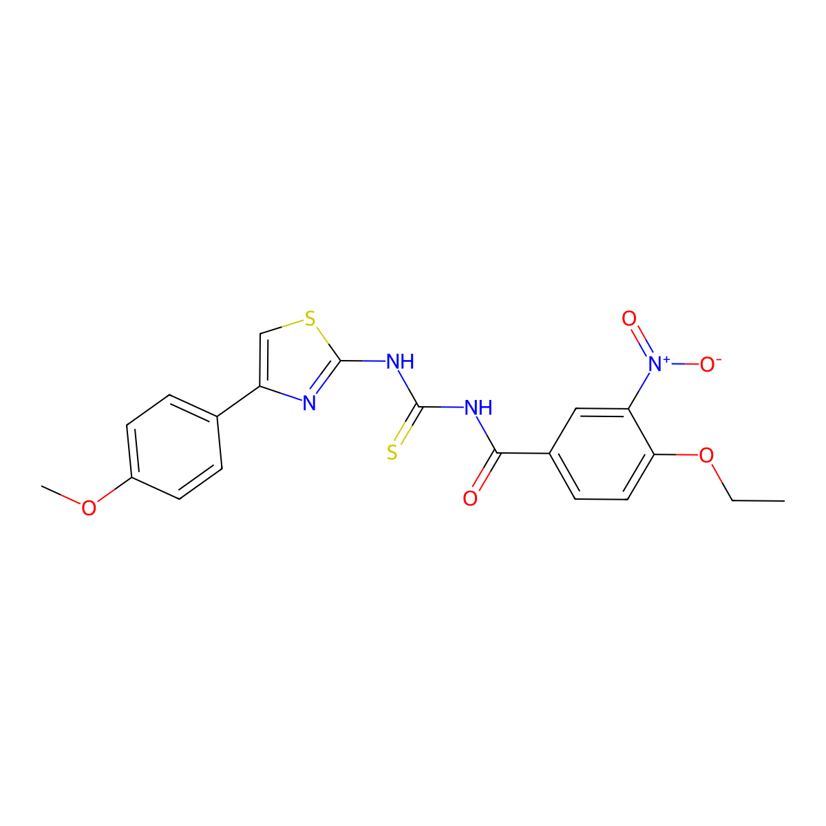 4-ethoxy-N-[[4-(4-methoxyphenyl)-1,3-thiazol-2-yl]carbamothioyl]-3-nitrobenzamide molecular structure, CAS 433973-36-5