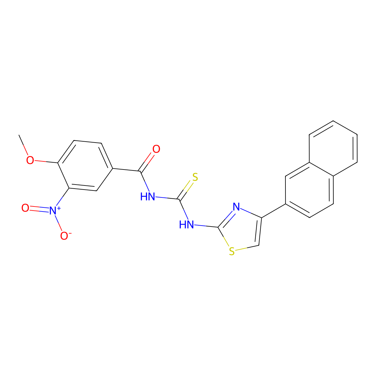 4-methoxy-N-[(4-naphthalen-2-yl-1,3-thiazol-2-yl)carbamothioyl]-3-nitrobenzamide molecular structure, CAS 433973-38-7