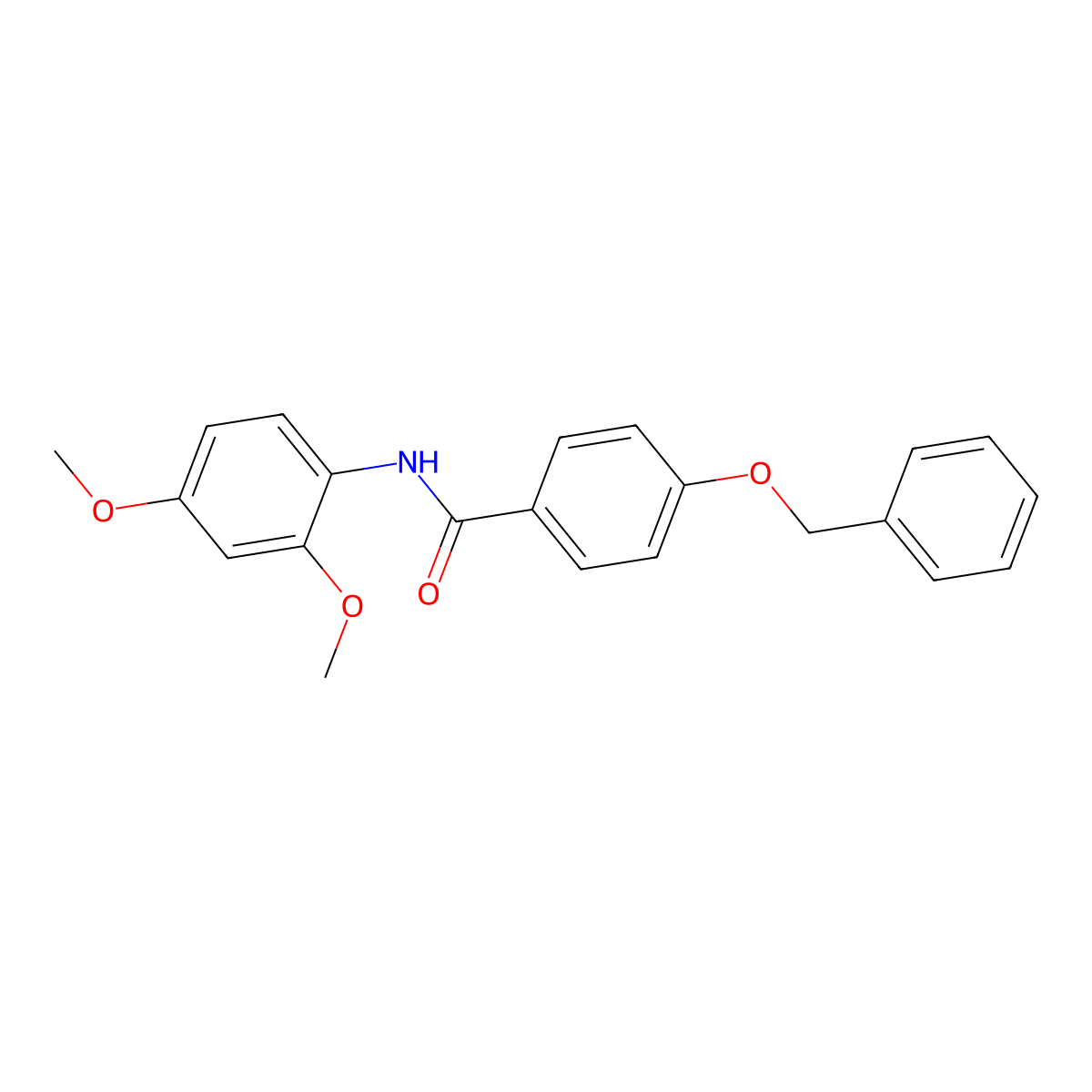 N-(2,4-dimethoxyphenyl)-4-phenylmethoxybenzamide molecular structure, CAS 433973-40-1