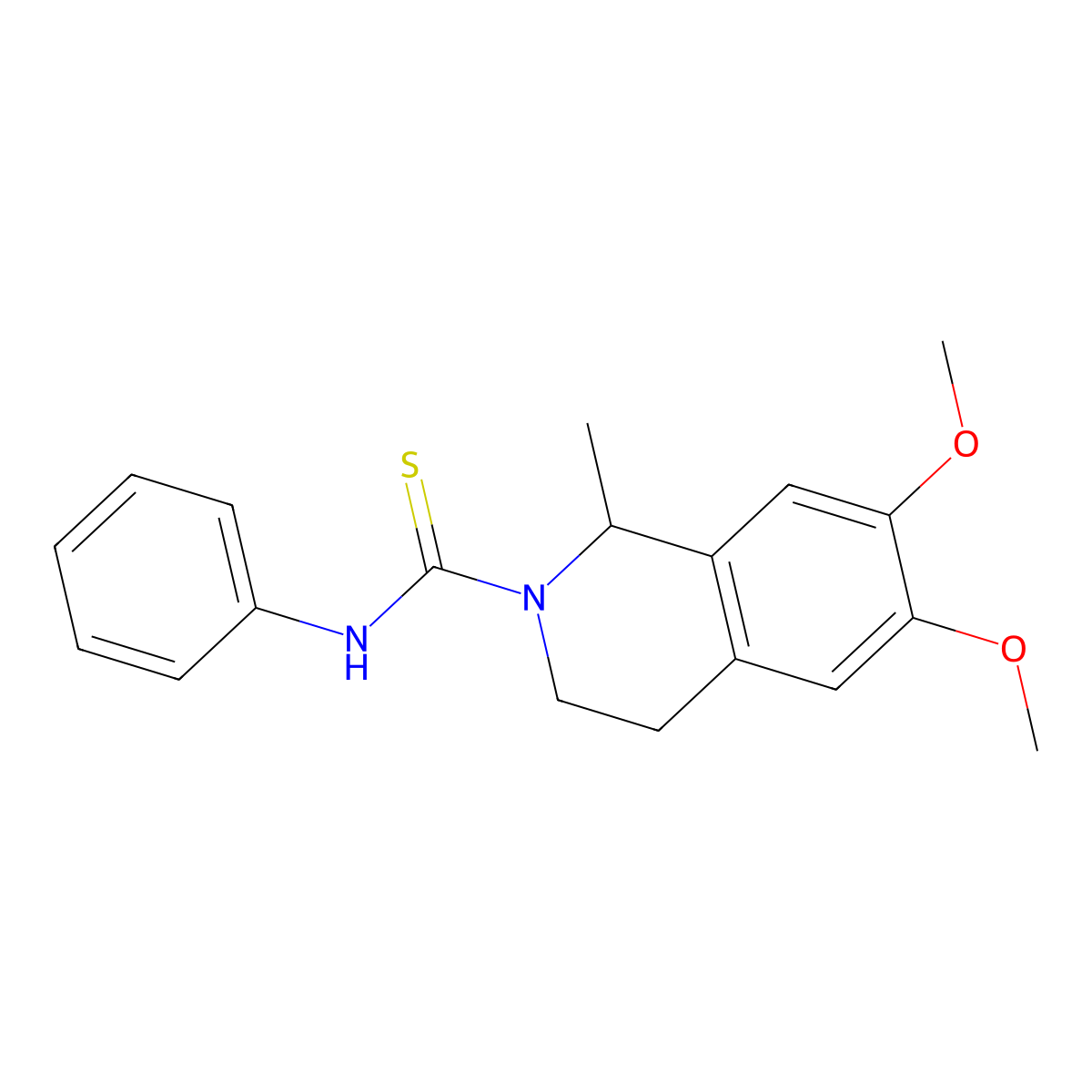 6,7-dimethoxy-1-methyl-N-phenyl-3,4-dihydroisoquinoline-2(1H)-carbothioamide molecular structure, CAS 433973-48-9