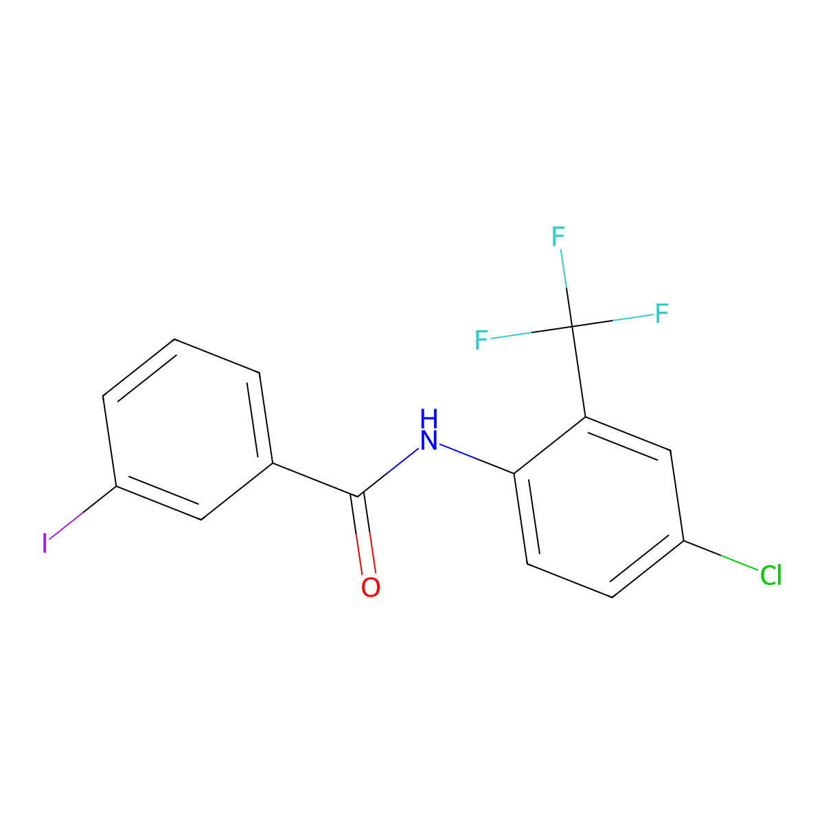 N-[4-chloro-2-(trifluoromethyl)phenyl]-3-iodobenzamide molecular structure, CAS 433973-51-4