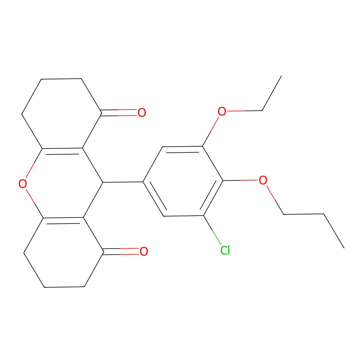 9-(3-chloro-5-ethoxy-4-propoxyphenyl)-3,4,5,6,7,9-hexahydro-2H-xanthene-1,8-dione molecular structure, CAS 433973-66-1