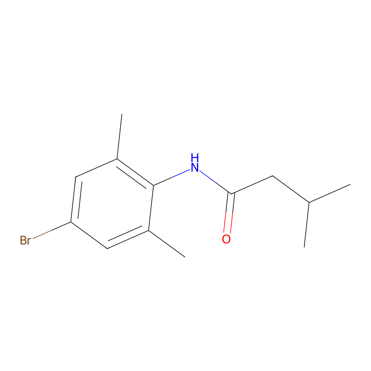 N-(4-bromo-2,6-dimethylphenyl)-3-methylbutanamide molecular structure, CAS 433973-77-4