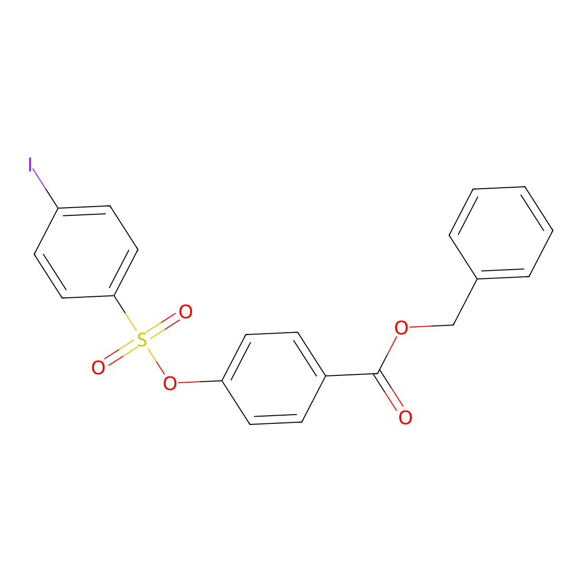 Benzyl 4-[(4-iodobenzenesulfonyl)oxy]benzoate molecular structure, CAS 433973-79-6
