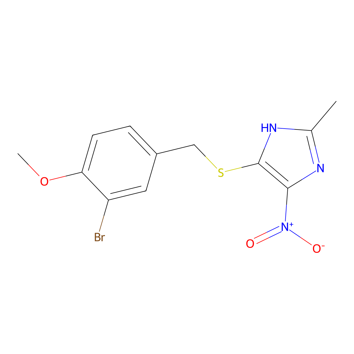 4-[(3-bromo-4-methoxyphenyl)methylsulfanyl]-2-methyl-5-nitro-1H-imidazole molecular structure, CAS 433973-91-2