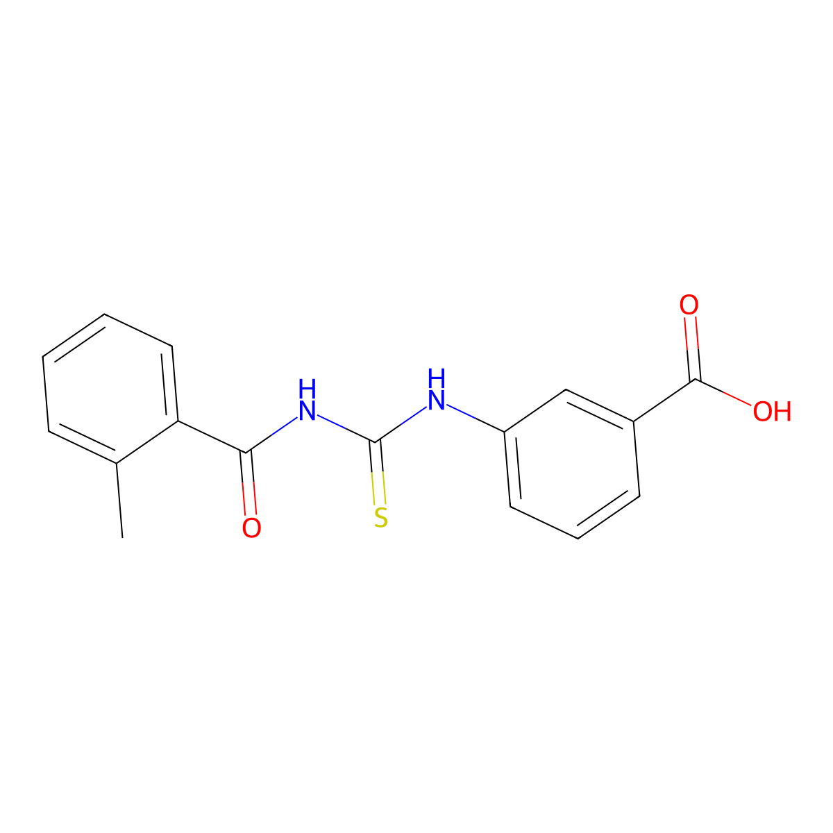 3-({[(2-Methylphenyl)carbonyl]carbamothioyl}amino)benzoic acid molecular structure, CAS 433973-93-4