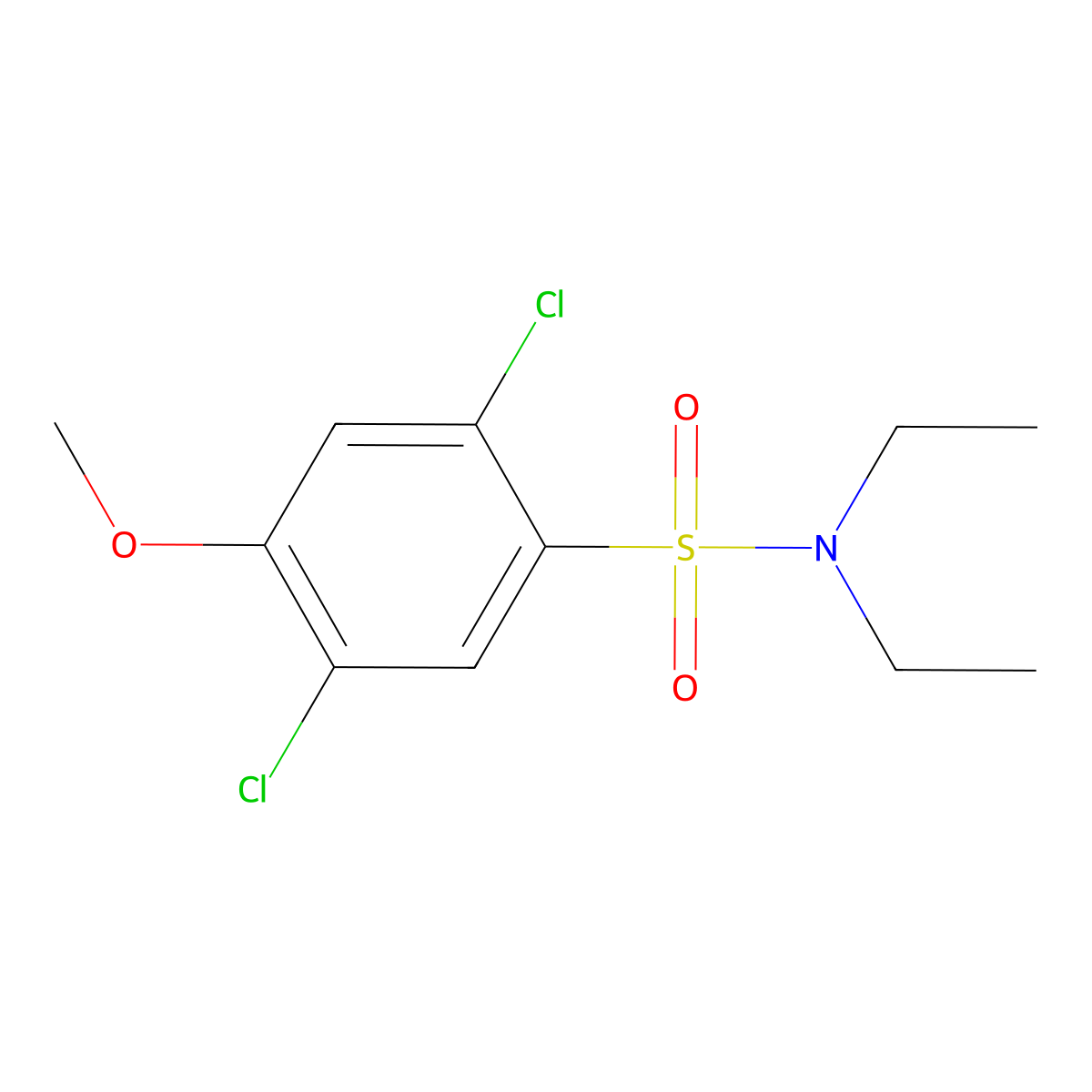 2,5-dichloro-N,N-diethyl-4-methoxybenzenesulfonamide molecular structure, CAS 433973-97-8