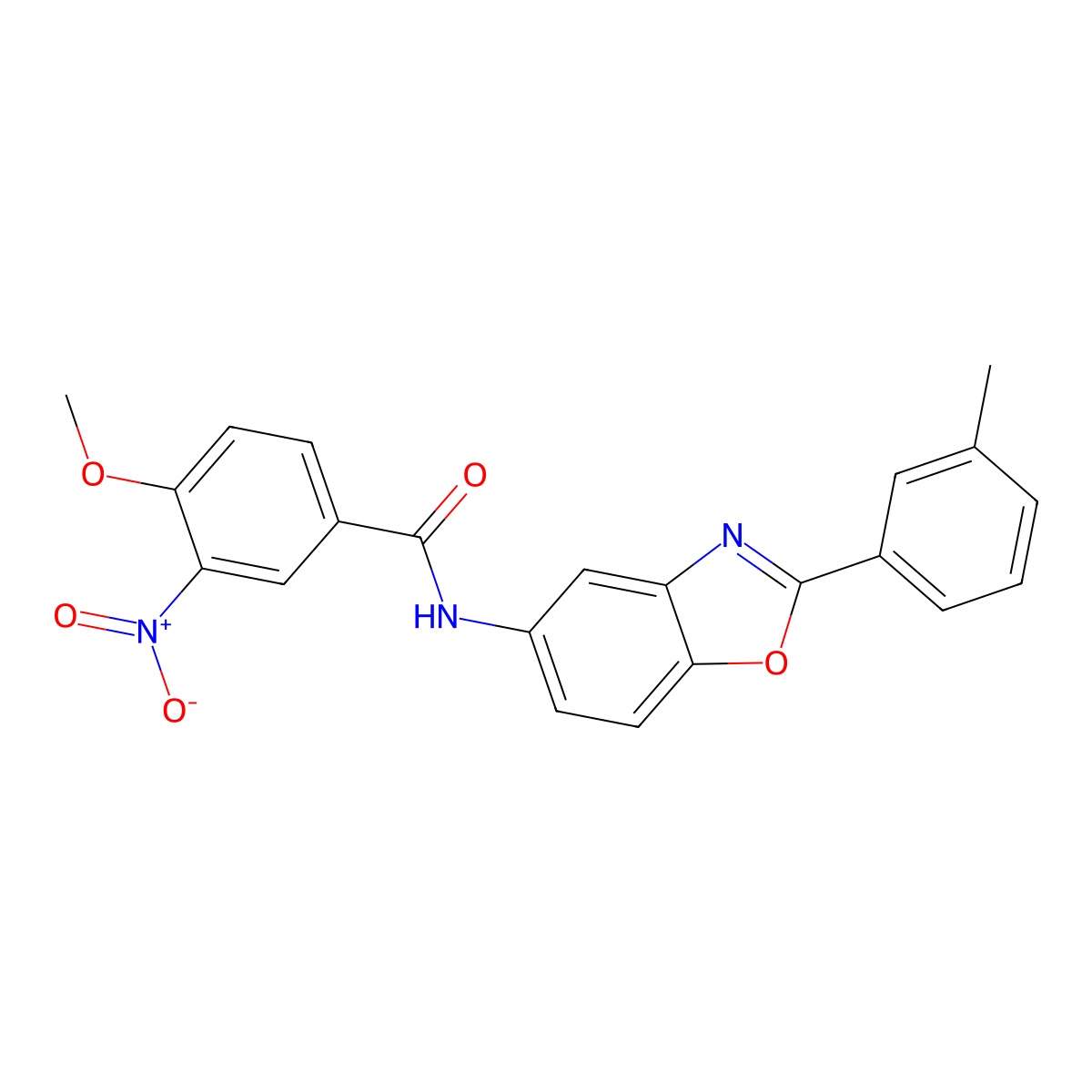 4-methoxy-N-[2-(3-methylphenyl)-1,3-benzoxazol-5-yl]-3-nitrobenzamide molecular structure, CAS 433974-01-7