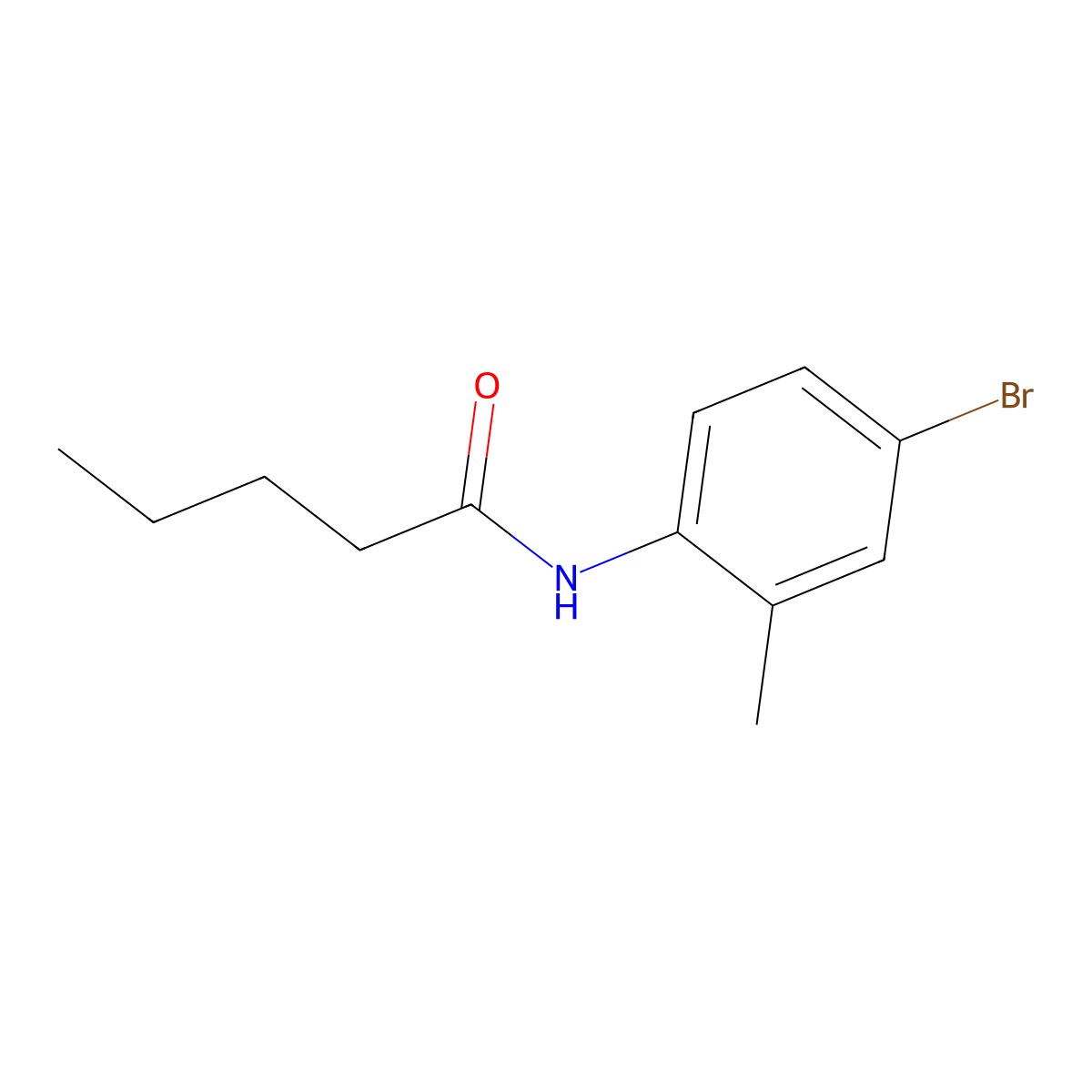 N-(4-bromo-2-methylphenyl)pentanamide molecular structure, CAS 433974-12-0
