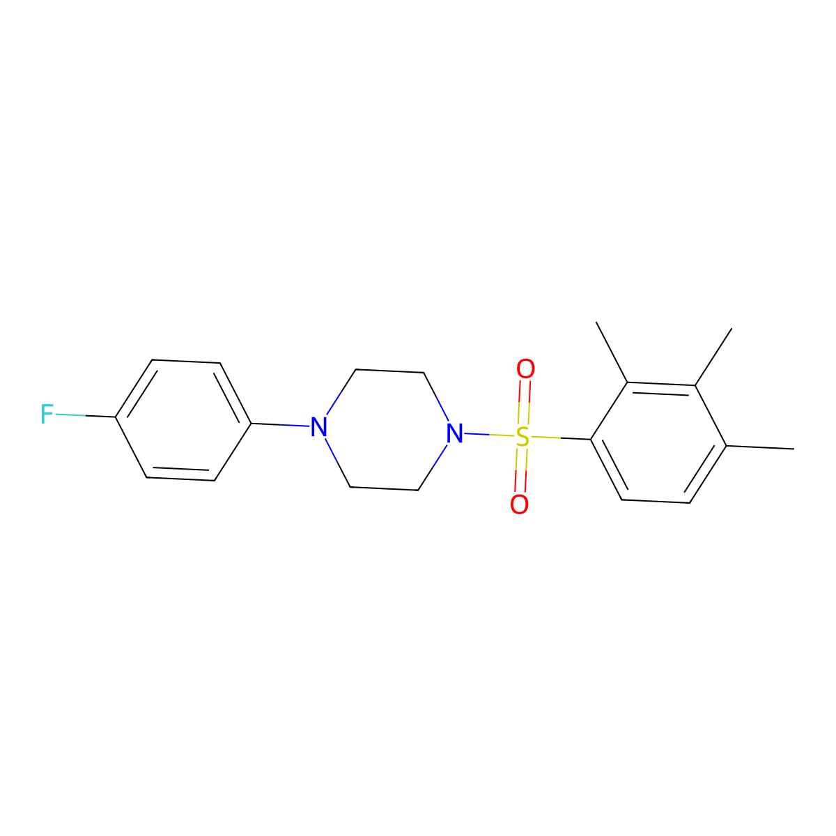 1-(4-Fluorophenyl)-4-(2,3,4-trimethylbenzenesulfonyl)piperazine molecular structure, CAS 433974-18-6