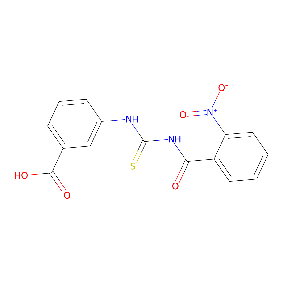 3-({[(2-Nitrophenyl)carbonyl]carbamothioyl}amino)benzoic acid molecular structure, CAS 433974-26-6