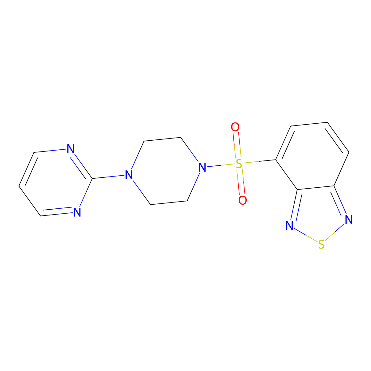 4-(4-Pyrimidin-2-yl-piperazine-1-sulfonyl)-benzo[1,2,5]thiadiazole molecular structure, CAS 433974-29-9