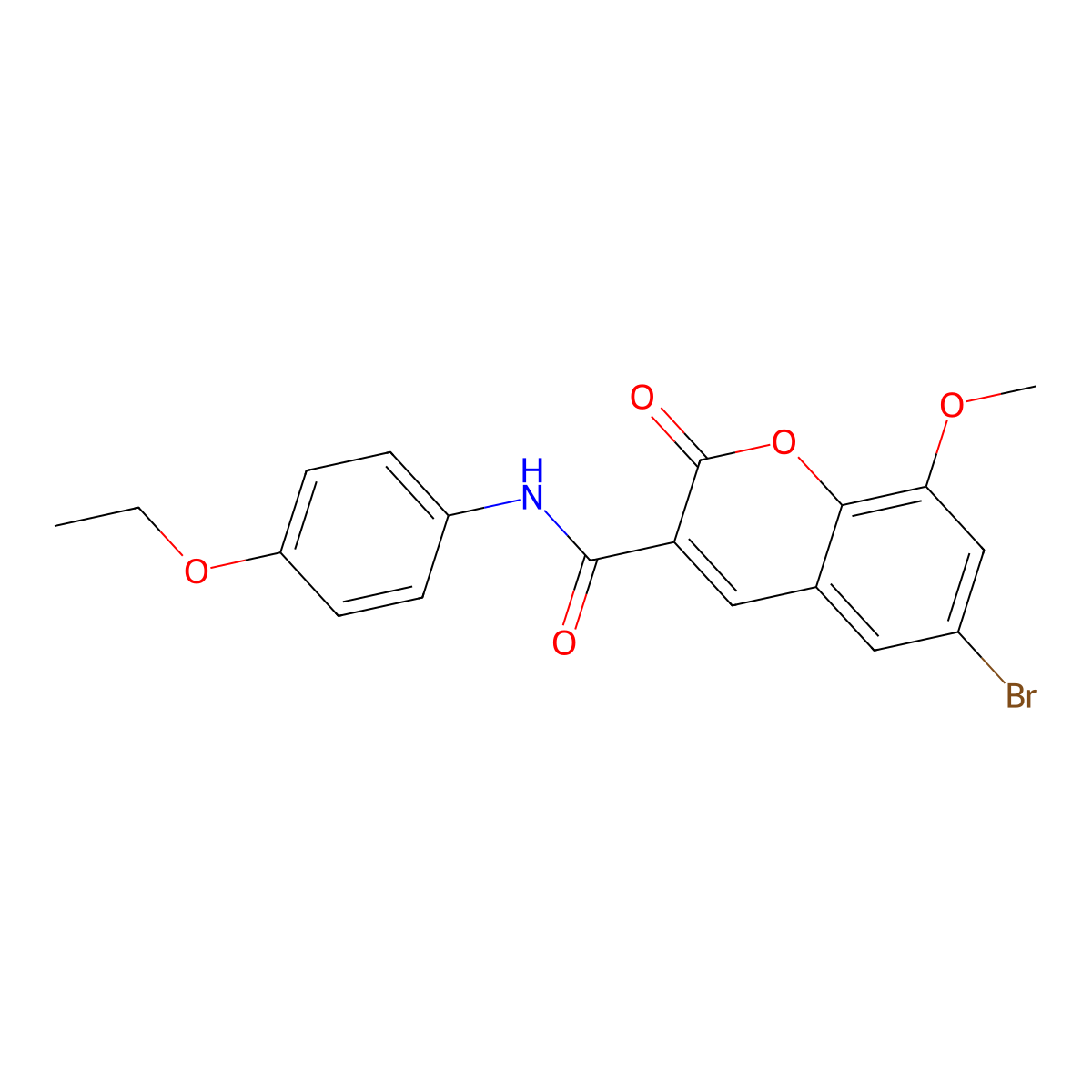 6-bromo-N-(4-ethoxyphenyl)-8-methoxy-2-oxochromene-3-carboxamide molecular structure, CAS 433974-32-4