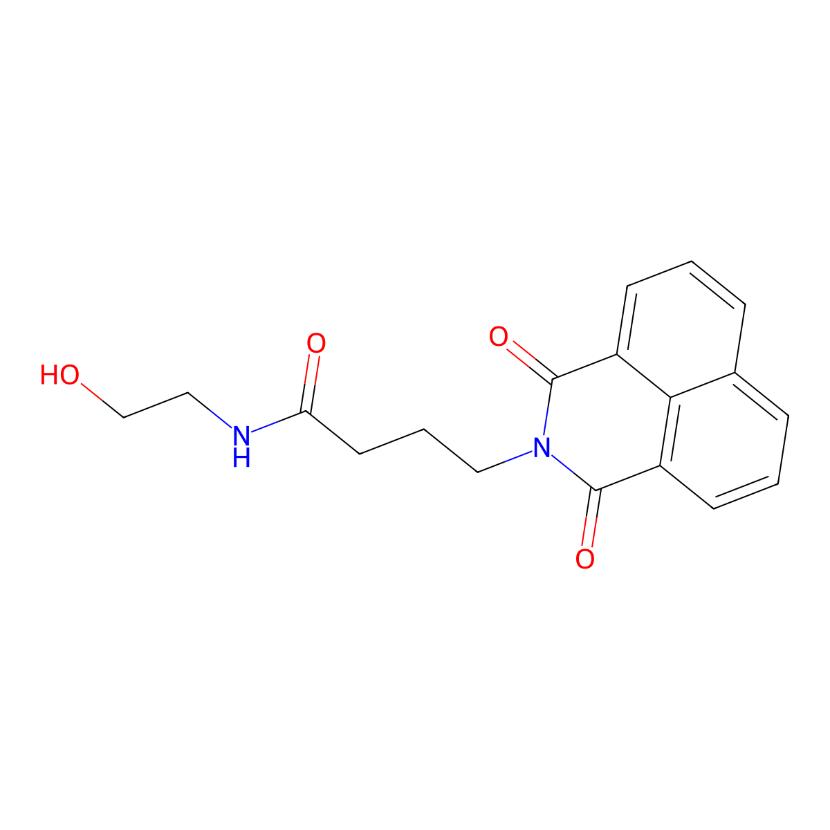 4-(1,3-dioxo-1H-benzo[de]isoquinolin-2(3H)-yl)-N-(2-hydroxyethyl)butanamide molecular structure, CAS 433974-34-6
