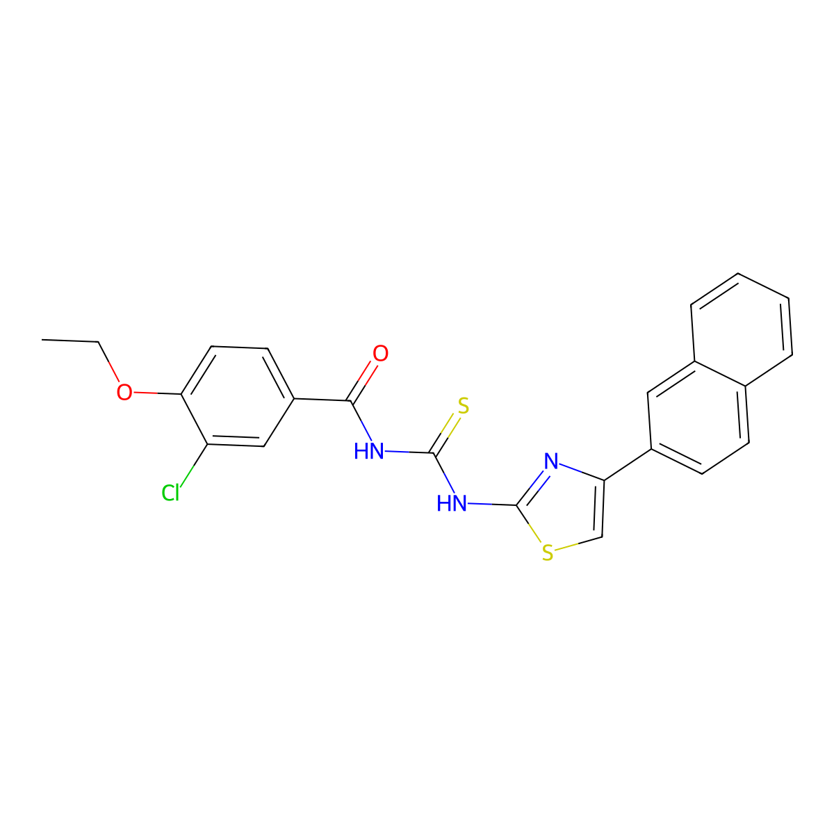 3-chloro-4-ethoxy-N-[(4-naphthalen-2-yl-1,3-thiazol-2-yl)carbamothioyl]benzamide molecular structure, CAS 433974-35-7
