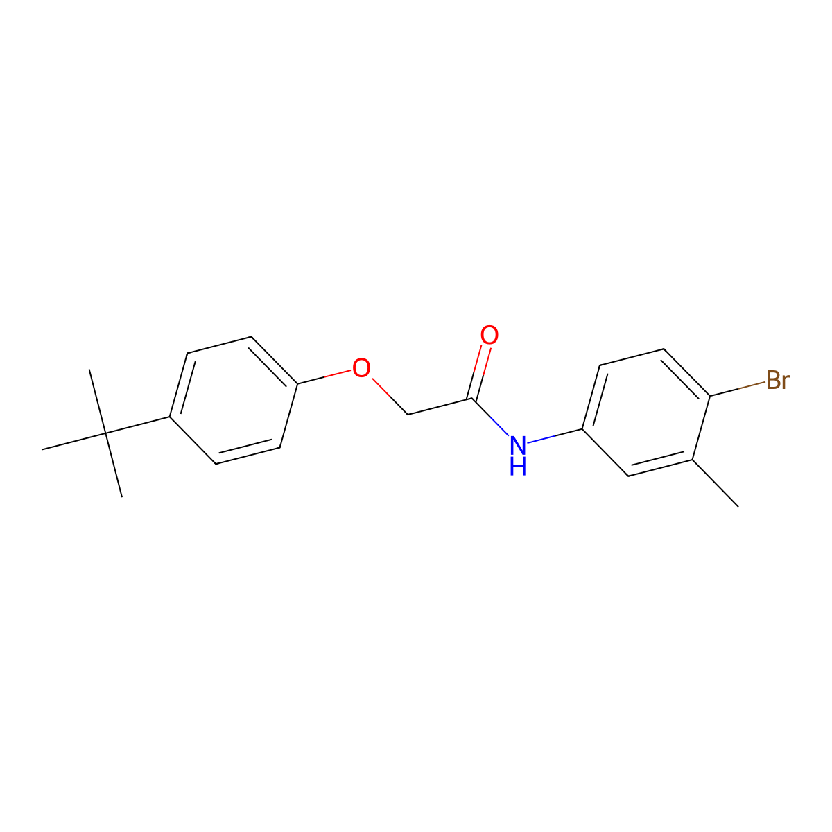 N-(4-bromo-3-methylphenyl)-2-(4-tert-butylphenoxy)acetamide molecular structure, CAS 433974-66-4