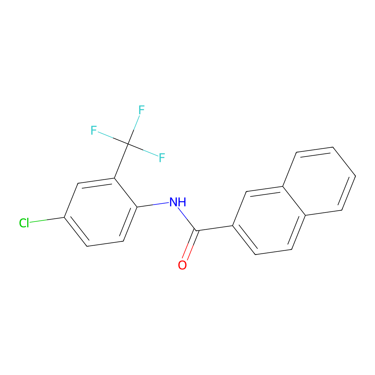 N-[4-chloro-2-(trifluoromethyl)phenyl]-2-naphthamide molecular structure, CAS 433974-79-9
