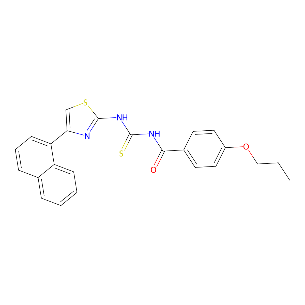 N-[(4-naphthalen-1-yl-1,3-thiazol-2-yl)carbamothioyl]-4-propoxybenzamide molecular structure, CAS 433974-80-2