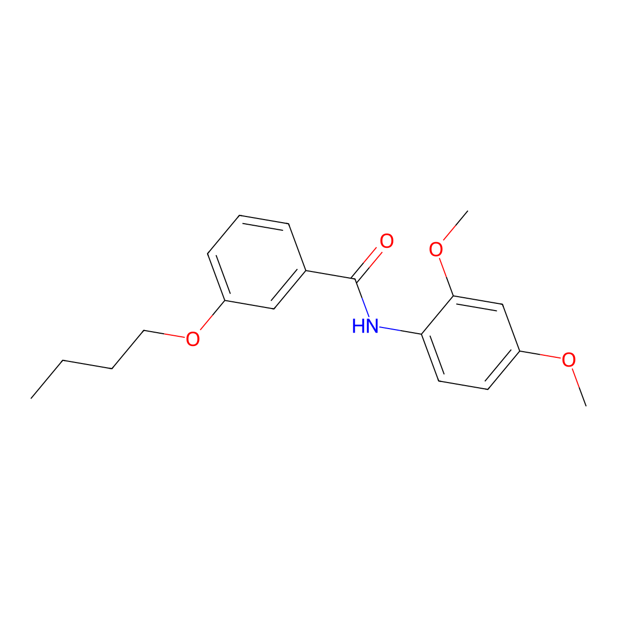 3-butoxy-N-(2,4-dimethoxyphenyl)benzamide molecular structure, CAS 433974-90-4