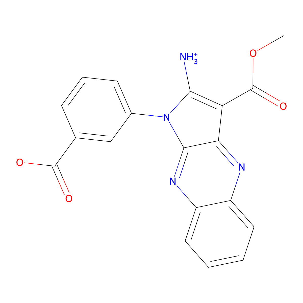 3-[2-amino-3-(methoxycarbonyl)-1H-pyrrolo[2,3-b]quinoxalin-1-yl]benzoic acid molecular structure, CAS 433974-92-6