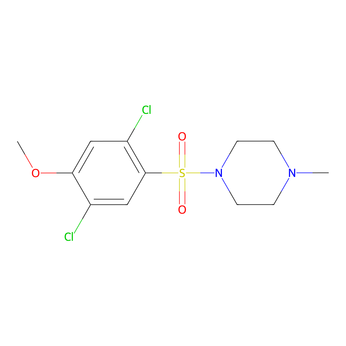 1-(2,5-Dichloro-4-methoxyphenyl)sulfonyl-4-methylpiperazine molecular structure, CAS 433974-93-7