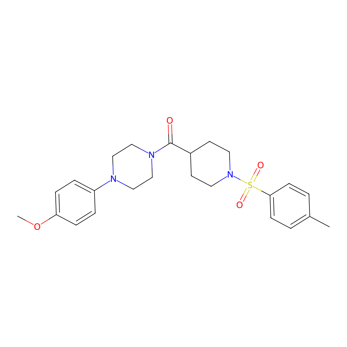 [4-(4-Methoxyphenyl)piperazin-1-yl]-[1-(4-methylphenyl)sulfonylpiperidin-4-yl]methanone molecular structure, CAS 433974-94-8