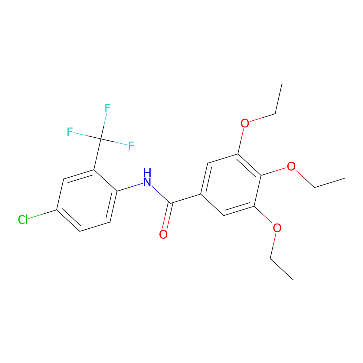 N-[4-chloro-2-(trifluoromethyl)phenyl]-3,4,5-triethoxybenzamide molecular structure, CAS 433975-16-7