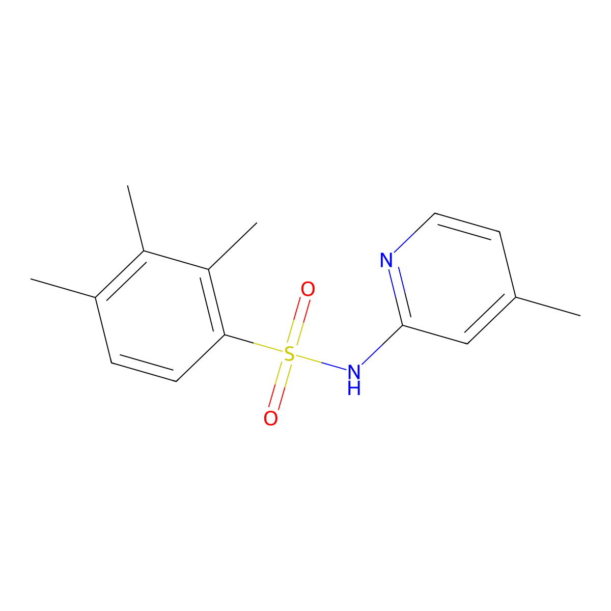 2,3,4-trimethyl-N-(4-methyl-2-pyridinyl)benzenesulfonamide molecular structure, CAS 433975-31-6