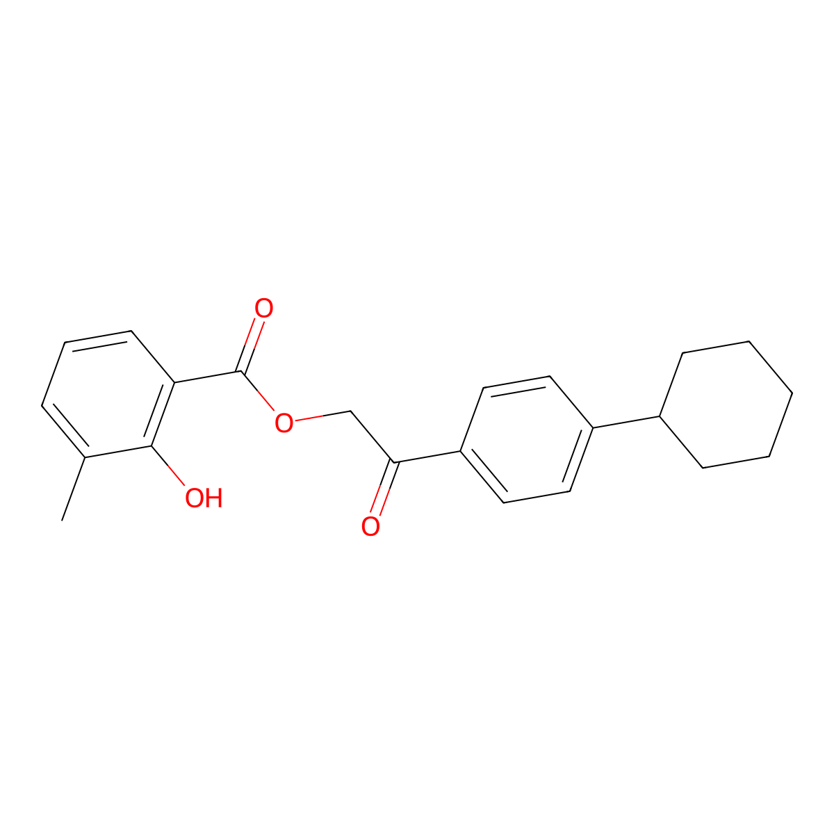 2-(4-Cyclohexylphenyl)-2-oxoethyl 2-hydroxy-3-methylbenzoate molecular structure, CAS 433975-32-7