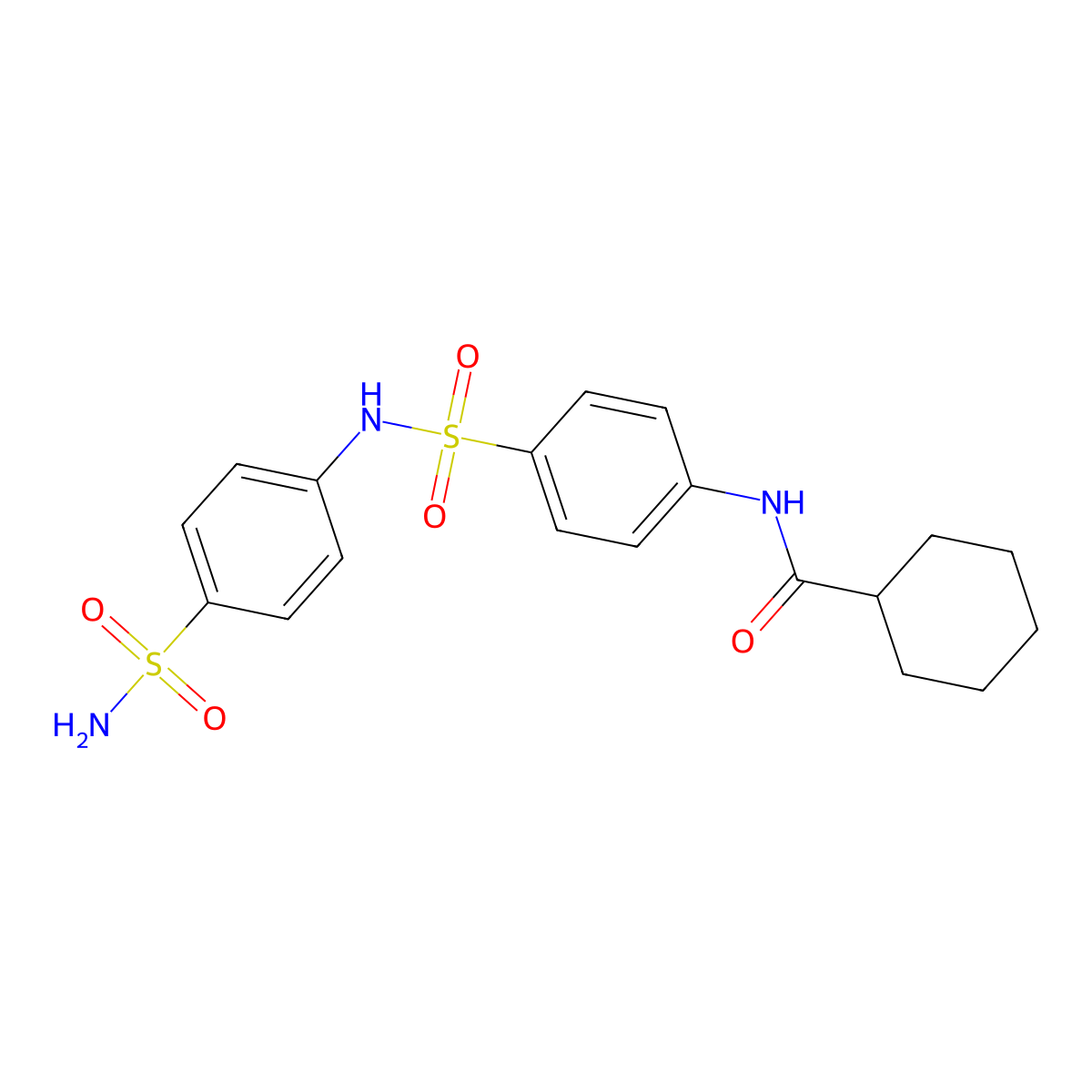 N-{4-[(4-sulfamoylphenyl)sulfamoyl]phenyl}cyclohexanecarboxamide molecular structure, CAS 433975-35-0