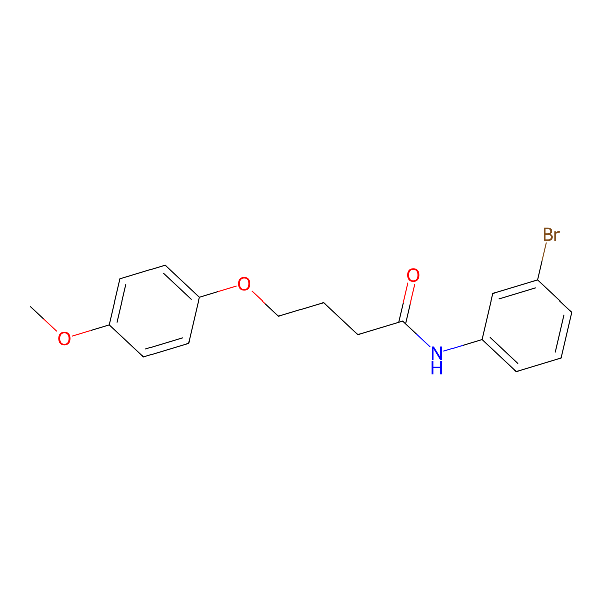 N-(3-bromophenyl)-4-(4-methoxyphenoxy)butanamide molecular structure, CAS 433975-53-2